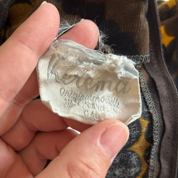 Vintage Brown Yellow Abstract Shift Dress Womens Sz Small Sleeveless Maxi Earthy - Picture 6 of 15